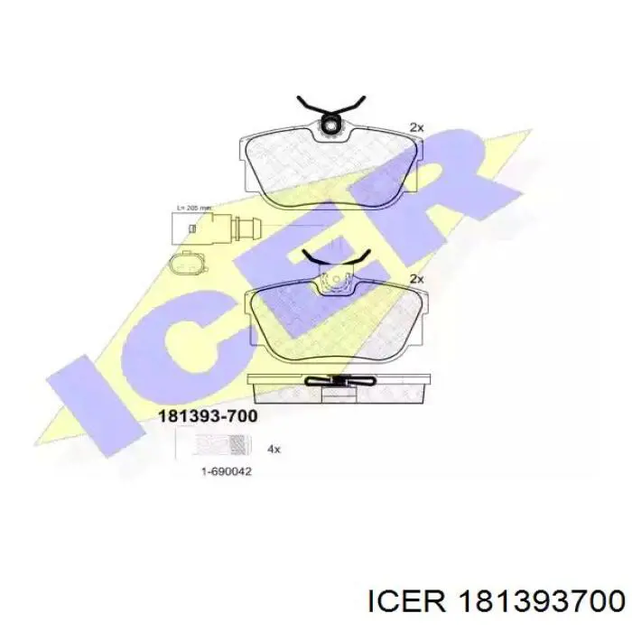 Купити 181393700 Icer Задні колодки