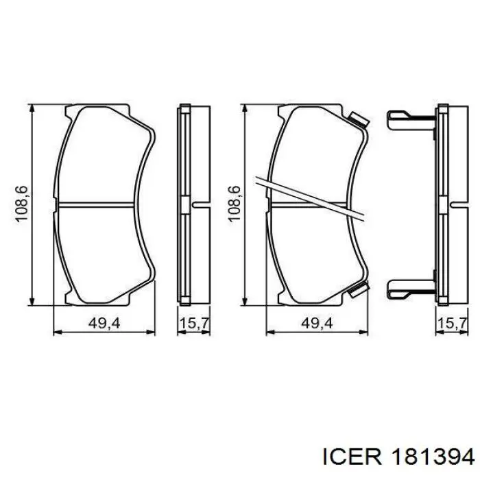 181394 Icer колодки гальмівні передні, дискові