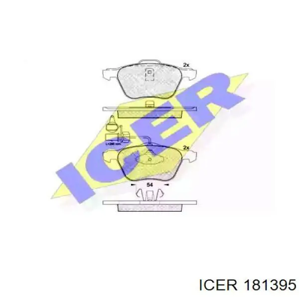 181395 Icer колодки гальмівні передні, дискові
