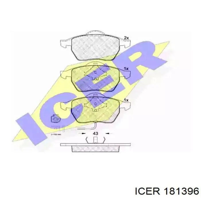181396 Icer колодки гальмівні передні, дискові