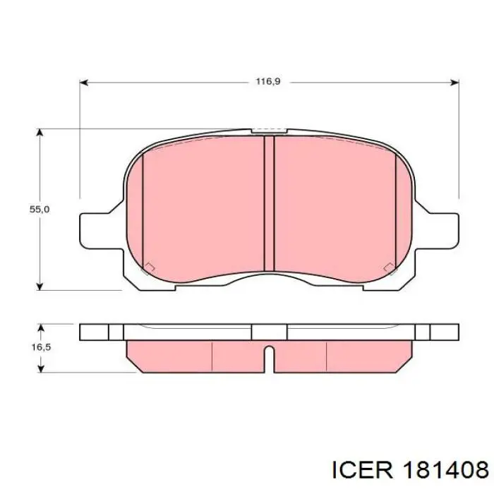 181408 Icer колодки гальмівні передні, дискові