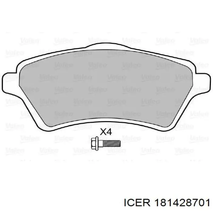 Купити 181428701 Icer Колодки гальмівні передні, дискові