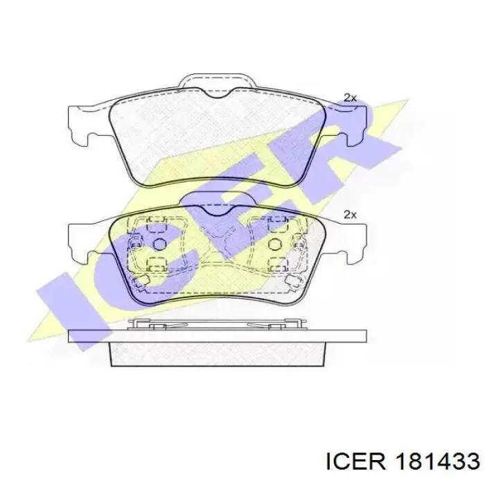 Задні гальмівні колодки Icer 181433 ціна, від 16.31 USD