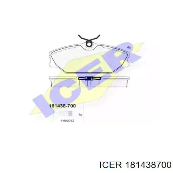 181438700 Icer колодки гальмівні передні, дискові