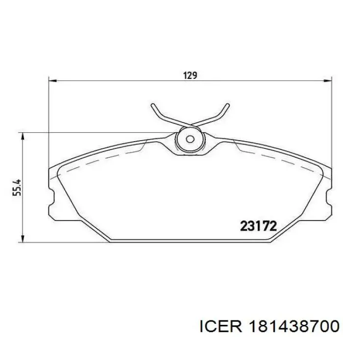181438700 Icer Передні гальмівні колодки