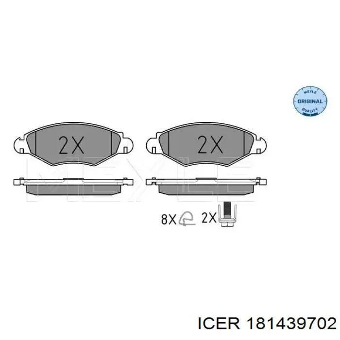 181439702 Icer Передні гальмівні колодки