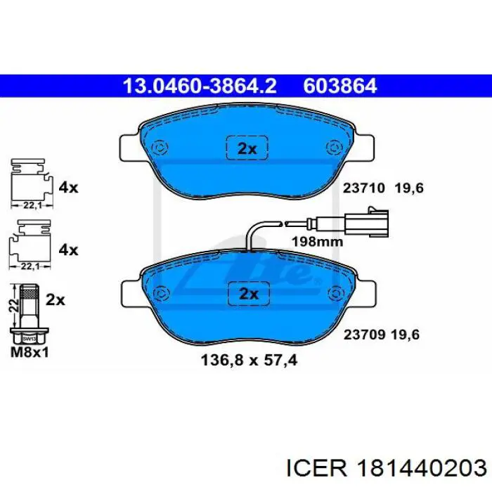 Гальмівні колодки Icer 181440203 ціна, від 18.21 USD