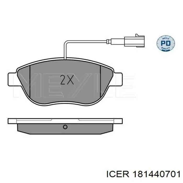 Купити 181440701 Icer Колодки гальмівні передні, дискові