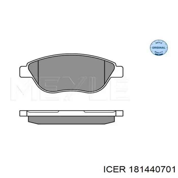 Колодки гальмівні передні, дискові 181440701 Icer