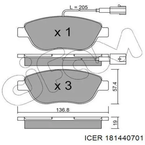 Гальмівні колодки Icer 181440701 ціна, від 22.14 USD