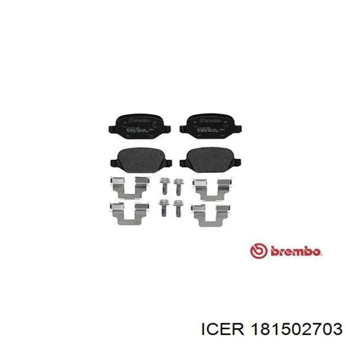 Задні гальмівні колодки Icer 181502703 ціна, від 16.38 USD