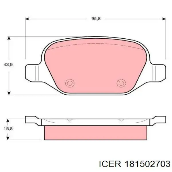 Колодки гальмові задні, дискові 181502703 Icer