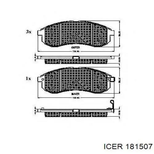 Гальмівні колодки Icer 181507 ціна, від 29.21 USD