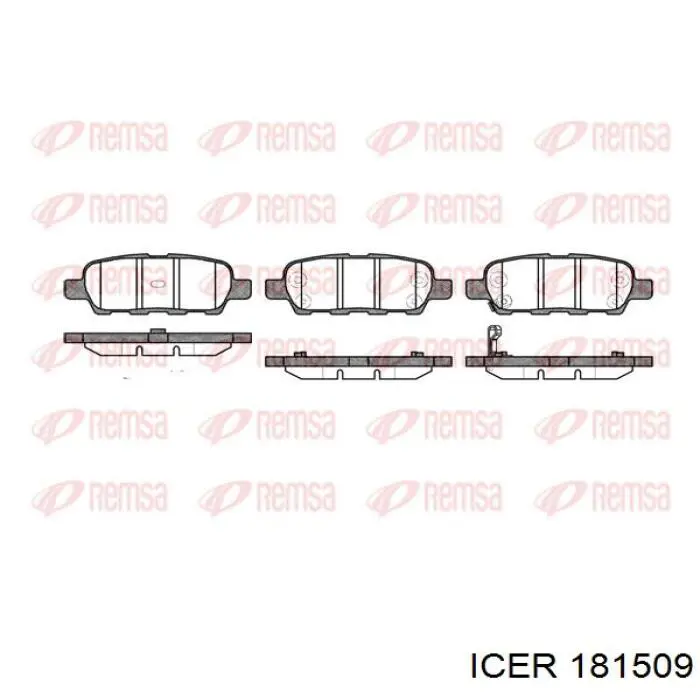 Задні гальмівні колодки Icer 181509 ціна, від 17.56 USD