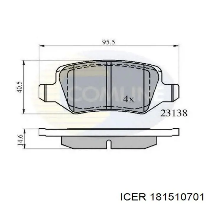 Задні гальмівні колодки Icer 181510701 ціна, від 21.27 USD