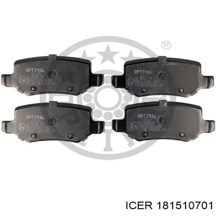 Задні дискові колодки Icer 181510701