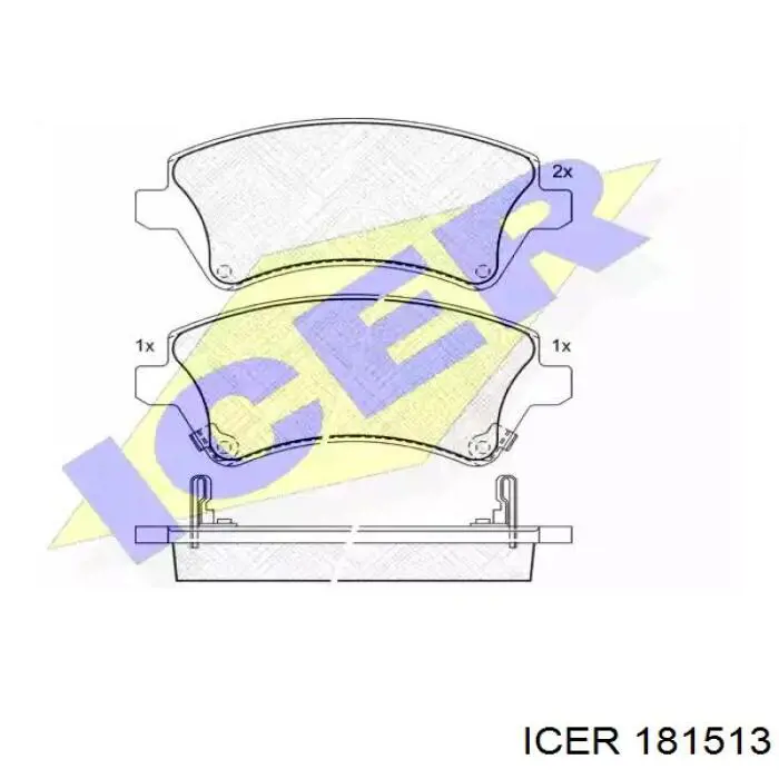 Купити 181513 Icer Колодки гальмівні передні, дискові