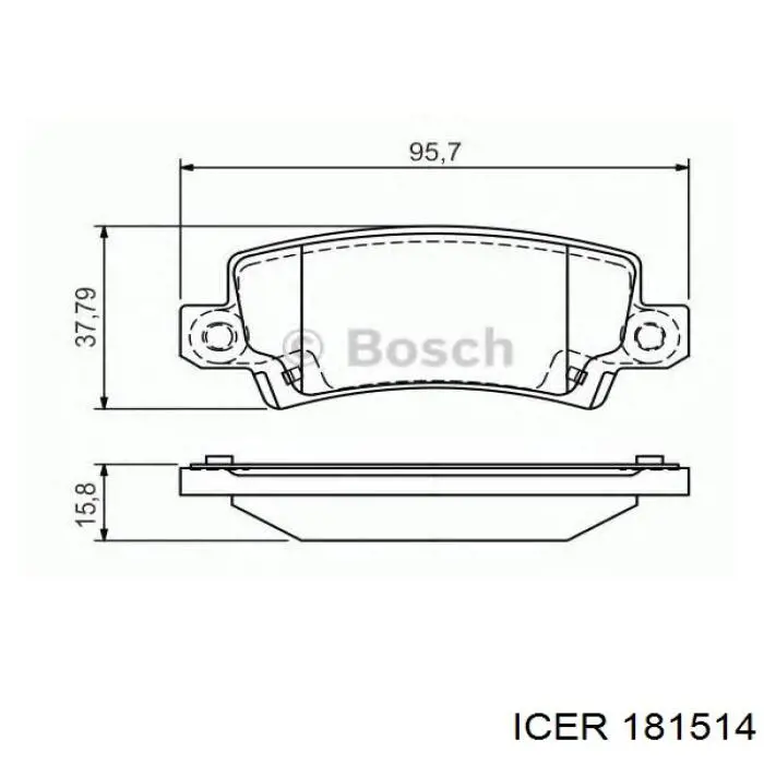 Задні гальмівні колодки 181514 Icer