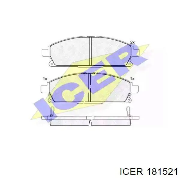 181521 Icer колодки гальмівні передні, дискові