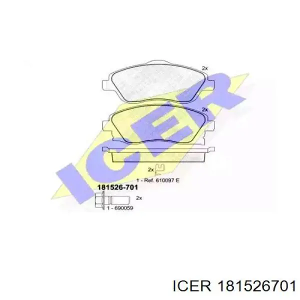 181526701 Icer колодки гальмівні передні, дискові