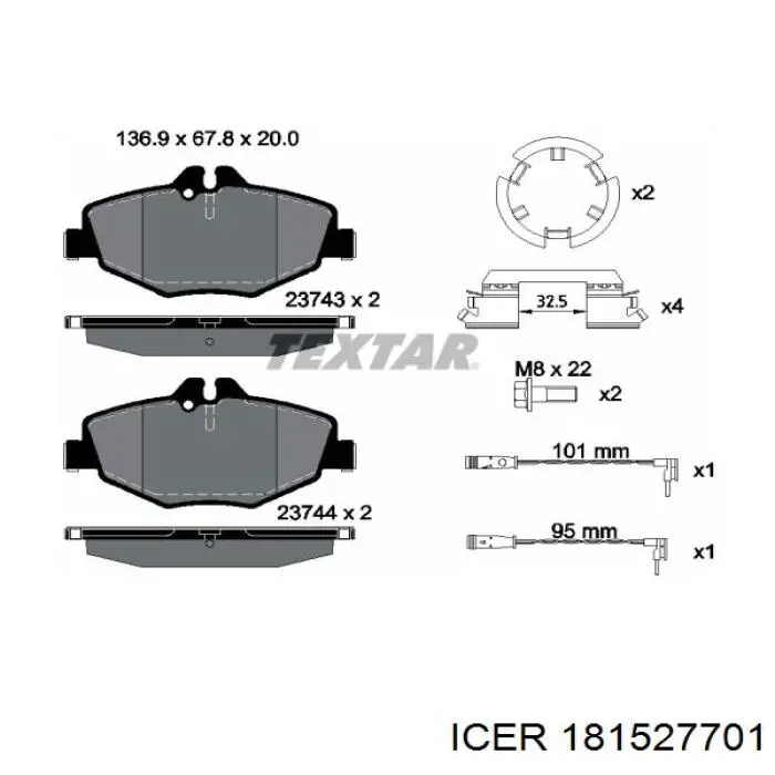 Гальмівні колодки Icer 181527701 ціна, від 31.93 USD