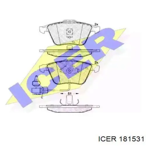 181531 Icer колодки гальмівні передні, дискові