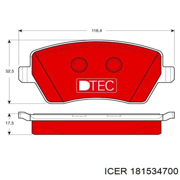 Купити 181534700 Icer Колодки гальмівні передні, дискові
