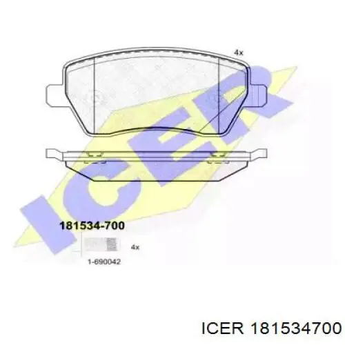 Тормозні колодки Icer 181534700