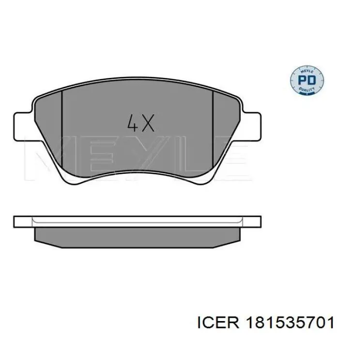 Колодки гальмівні передні, дискові 181535701 Icer