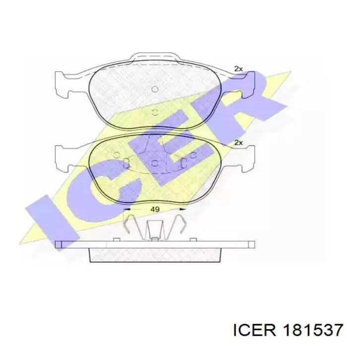 Купити 181537 Icer Колодки гальмівні передні, дискові