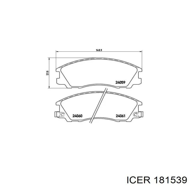 Тормозні колодки Icer 181539