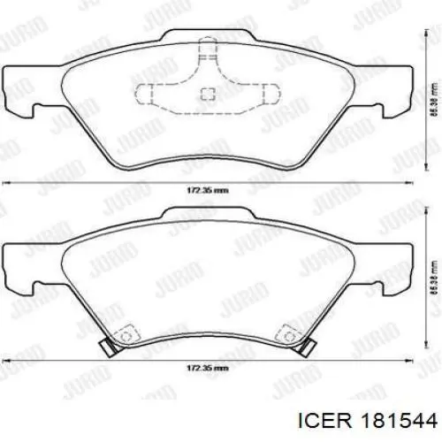 Тормозні колодки Icer 181544