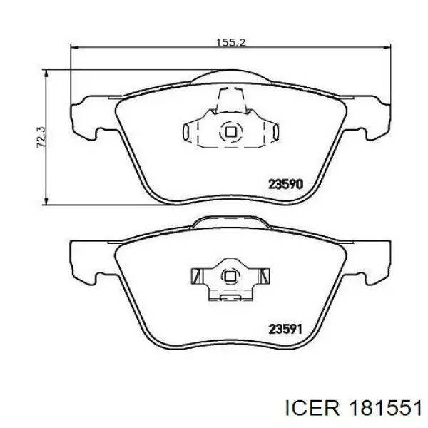 181551 Icer Передні гальмівні колодки