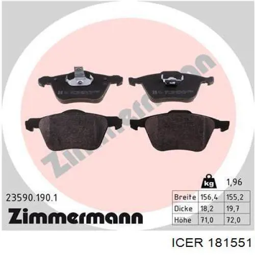 Гальмівні колодки Icer 181551 ціна, від 31.18 USD