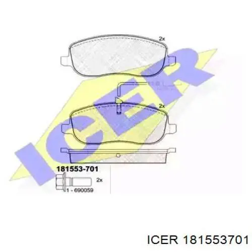 181553701 Icer колодки гальмівні передні, дискові