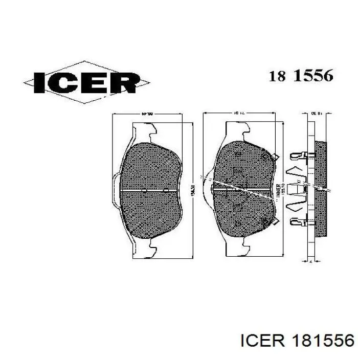 Передні тормозні колодки 181556 Icer