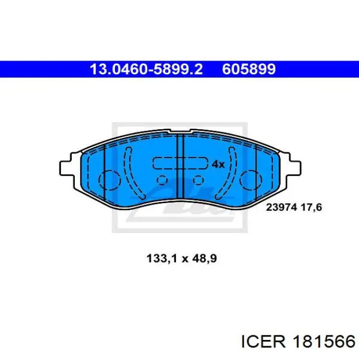 181566 Icer Передні гальмівні колодки
