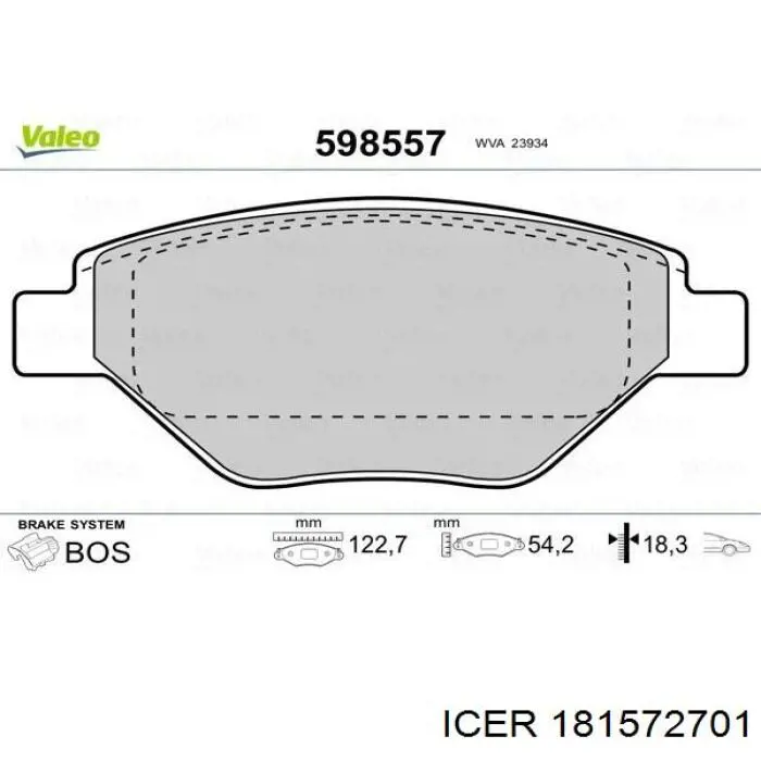 Гальмівні колодки Icer 181572701 ціна, від 20.54 USD