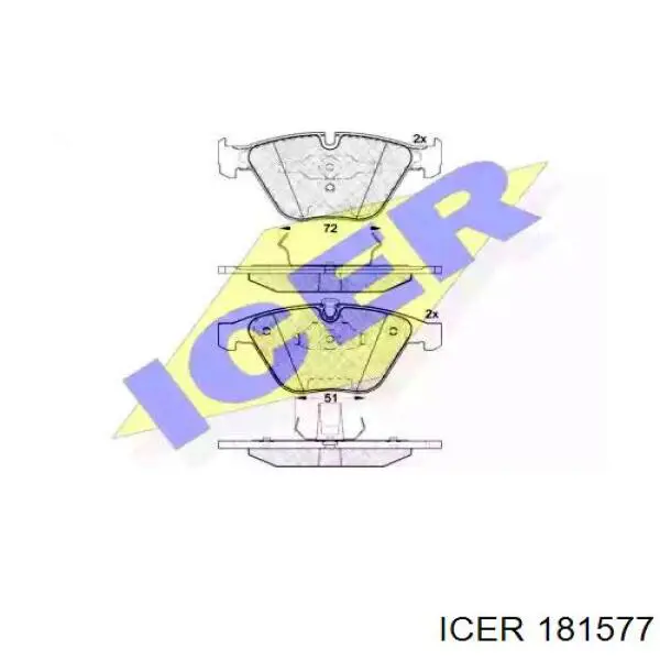 Передні тормозні колодки 181577 Icer