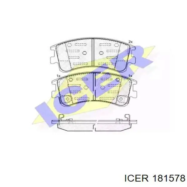 Колодки гальмівні передні, дискові 181578 Icer