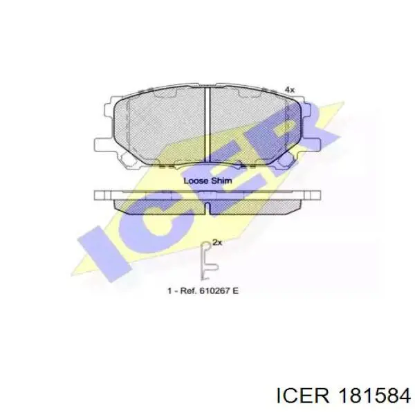 Колодки гальмівні передні, дискові 181584 Icer