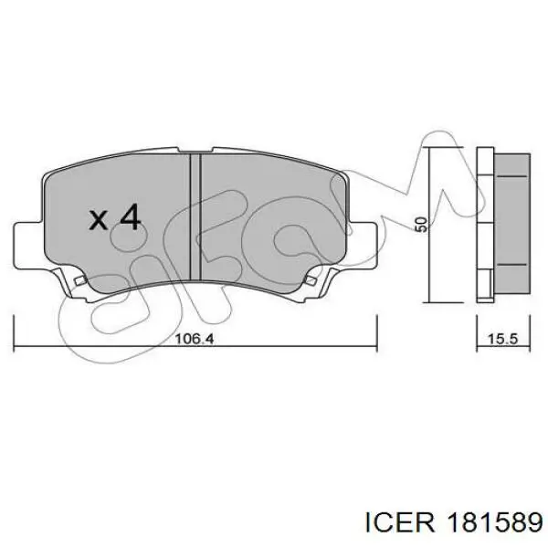181589 Icer колодки гальмівні передні, дискові