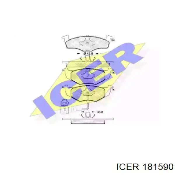 181590 Icer колодки гальмівні передні, дискові