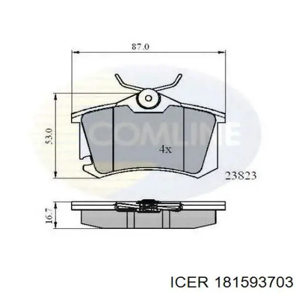 Задні гальмівні колодки Icer 181593703 ціна, від 19.70 USD