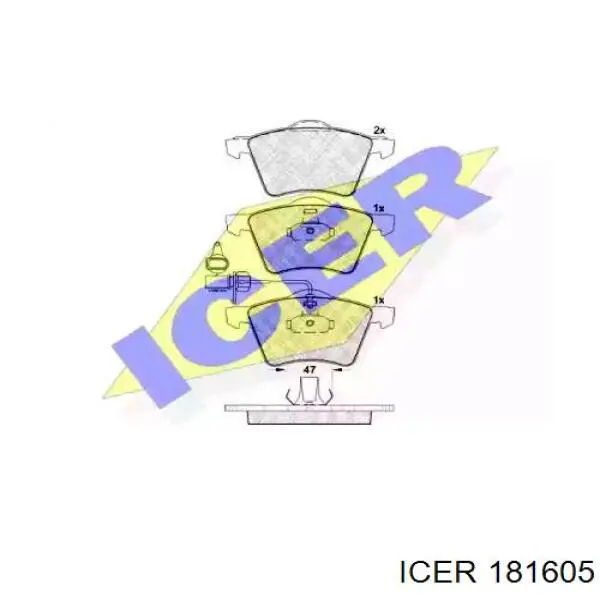 Передні тормозні колодки 181605 Icer