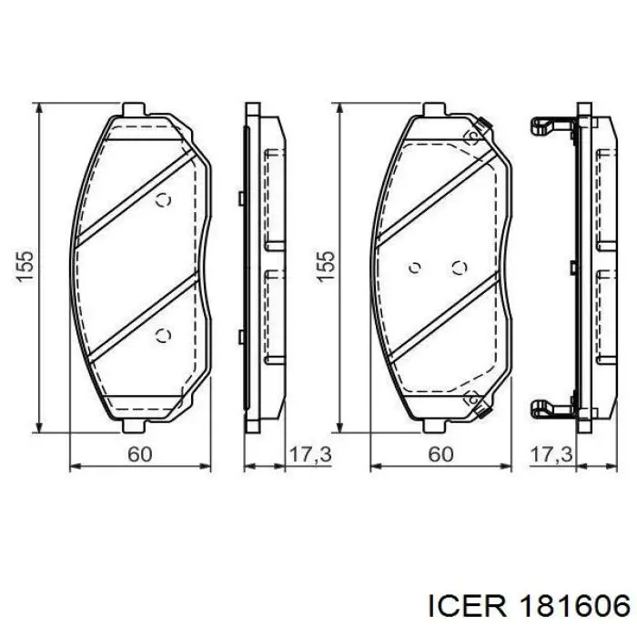 181606 Icer Передні гальмівні колодки