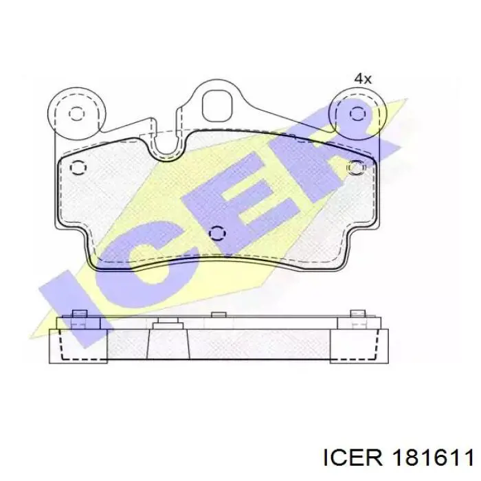 181611 Icer Колодки гальмівні задні, дискові