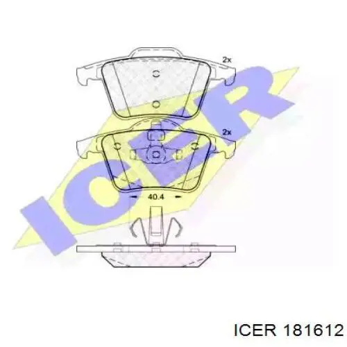 181612 Icer колодки гальмові задні, дискові