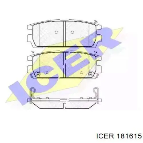 Задні гальмівні колодки 181615 Icer