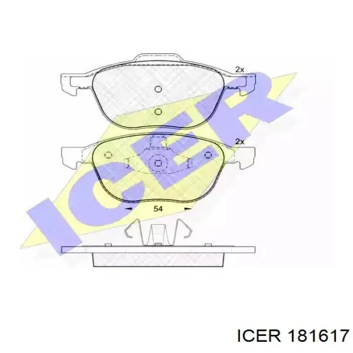 Купити 181617 Icer Колодки гальмівні передні, дискові
